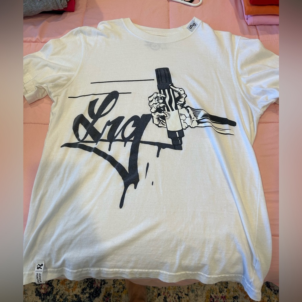 LRG White Graphic T-Shirt with Black Design